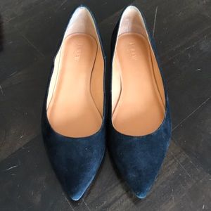 Jcrew black suede flats
